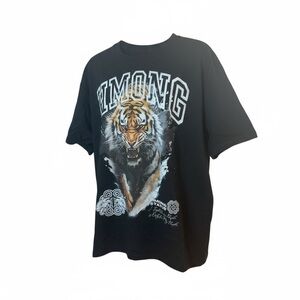 Black Hmong Status Double Sided Tiger Graphic Men's Tee